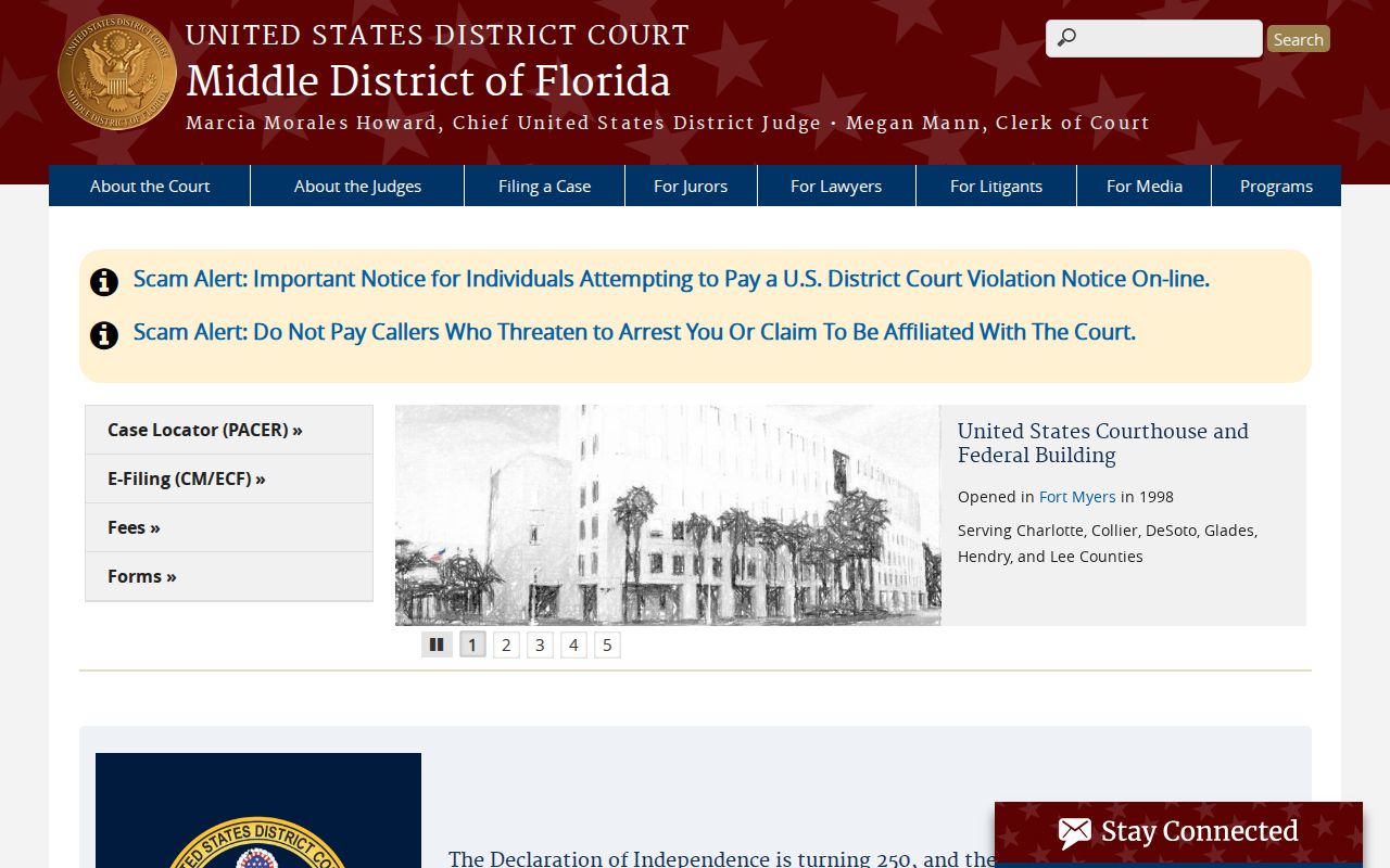 Alachua County federal criminal court Middle District