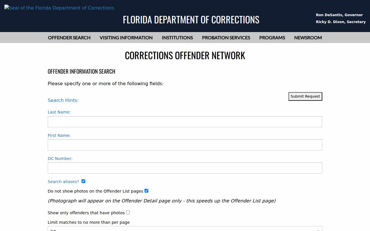 Alachua County criminal history FDC offender search
