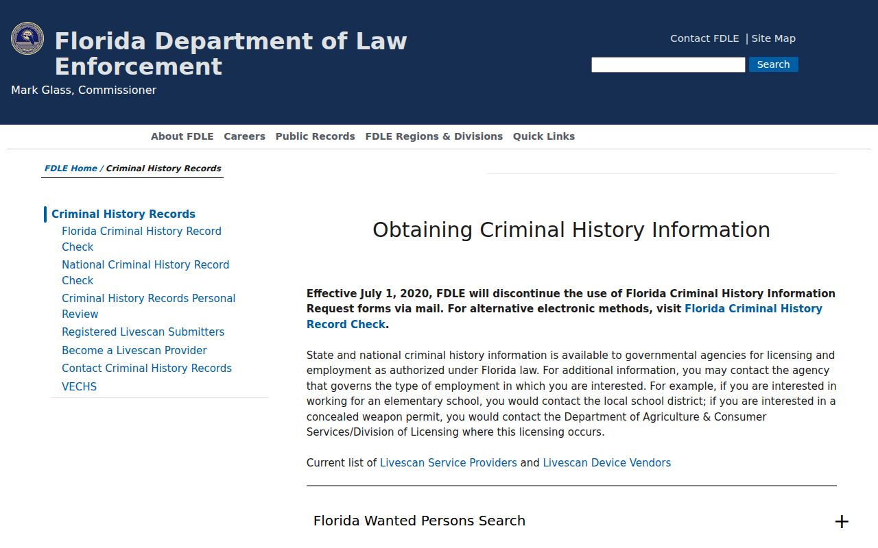 Alachua County criminal records FDLE repository